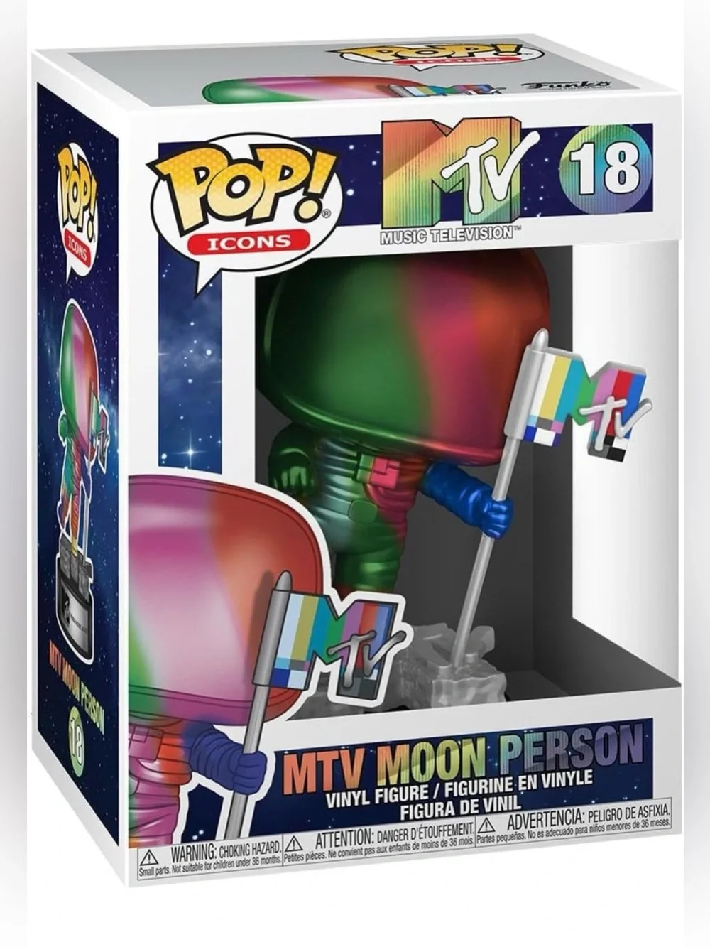 Funko Pop Icons #18 MTV Moon Person with Protective Case Brand New